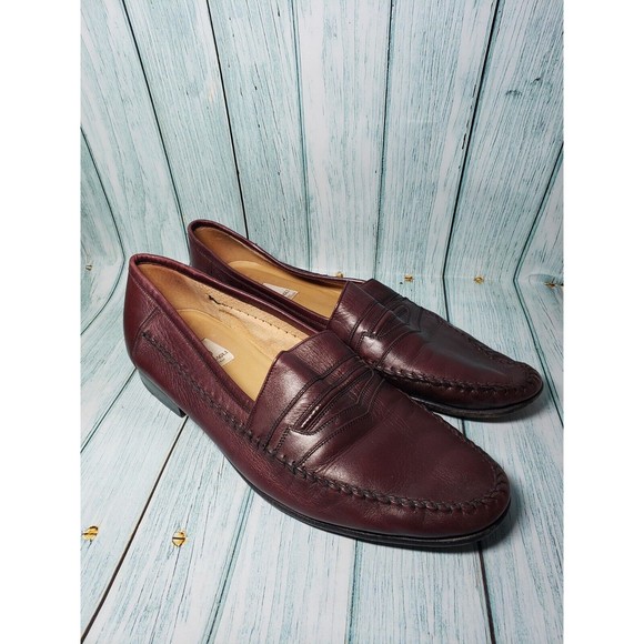 Bruno Magli Silas Calf leather Penny Loafers Maroon Bordeaux Size 11 Dress Shoes main image 7